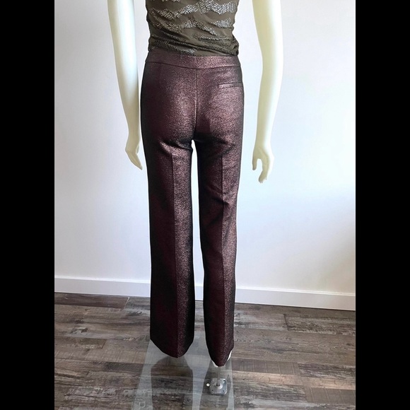 NWT BCBG MAXAZRIA Bronze Metallic Brown Pants 4 S XS - Picture 5 of 7